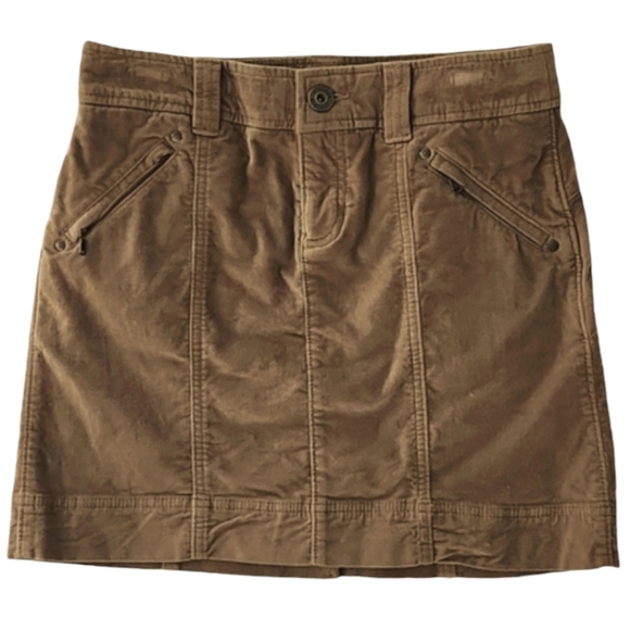 Athleta Dresses & Skirts - Athleta soft brown cordroy mini skirt short skirt zip up size 4